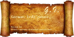 German Iréneusz névjegykártya